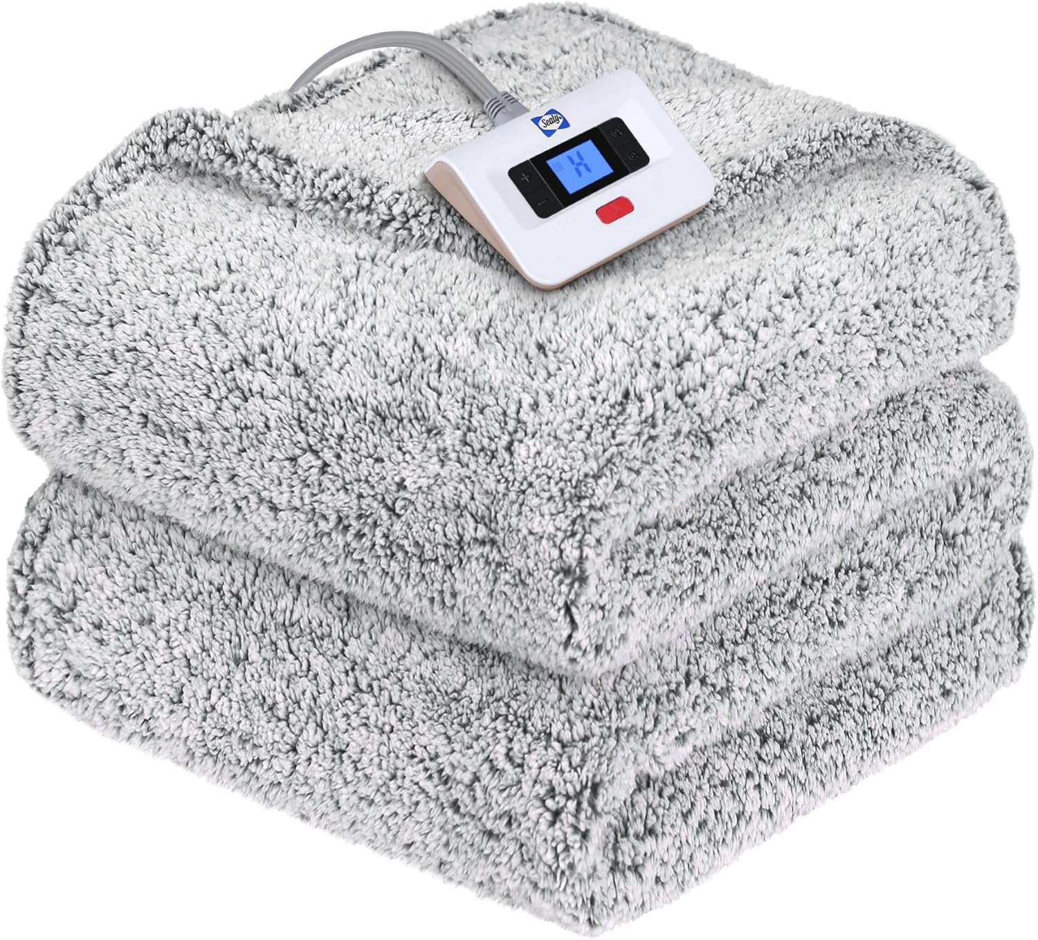 SEALY Electric Blanket Full Size Soft Sherpa Heated Comfort