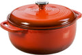 Lodge 6 Quart Enameled Cast Iron Dutch Oven - Even Heat, Oven Safe