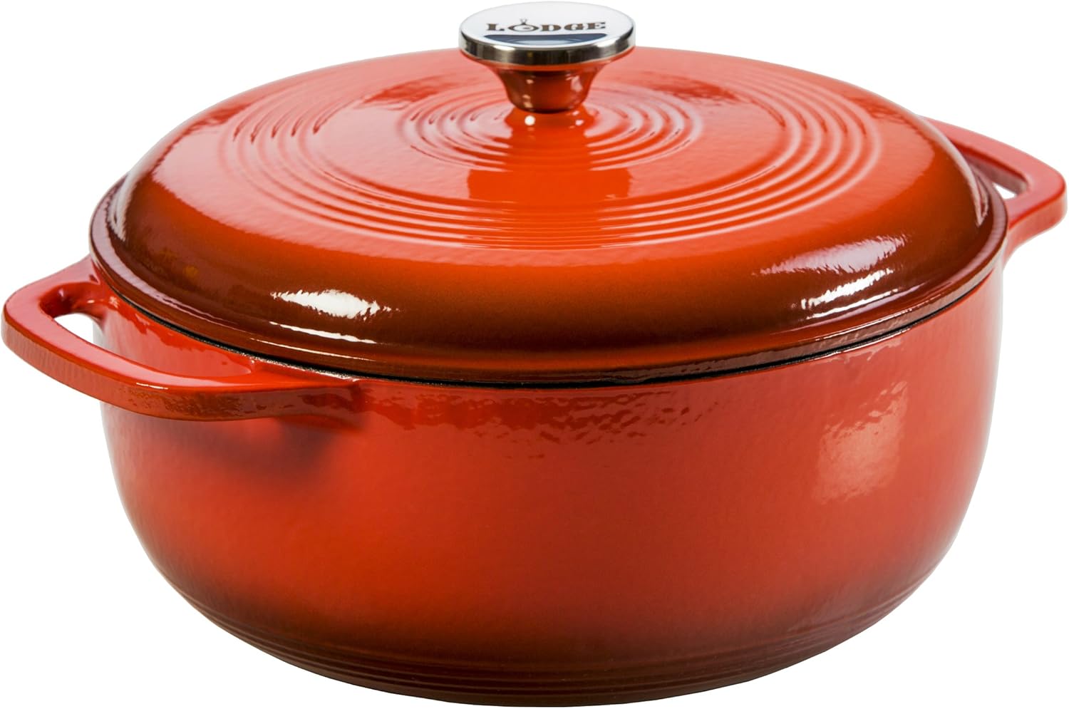Lodge 6 Quart Enameled Cast Iron Dutch Oven for Versatile Cooking
