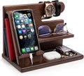 Wood Phone Docking Station for Men - Organizer & Charging Stand
