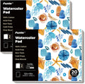 Funto Watercolor Pad 12x9 2-Pack - Heavyweight 140lb Cold Press