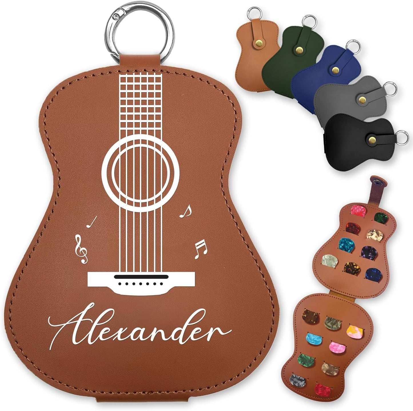 Leather Guitar Pick Case - Personalized Gift for Musicians