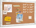 Cork Board Bulletin Board 24in x 18in - Rustic White Frame Pin Board