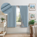Light Blue Room Darkening Curtains for Bedroom - 45 in Short Blackout