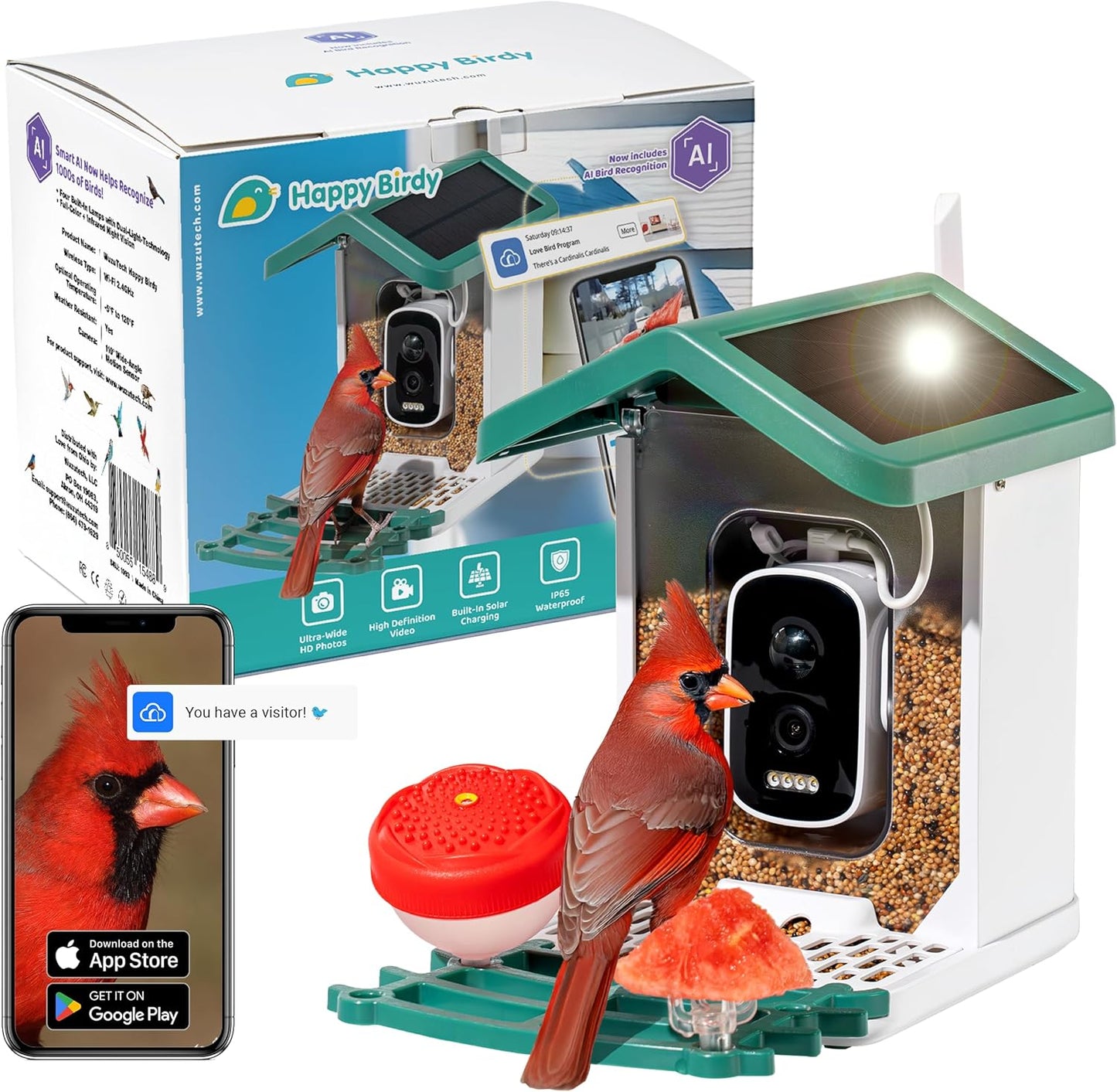 Happy Birdy Smart Bird Feeder with AI Camera Recognition