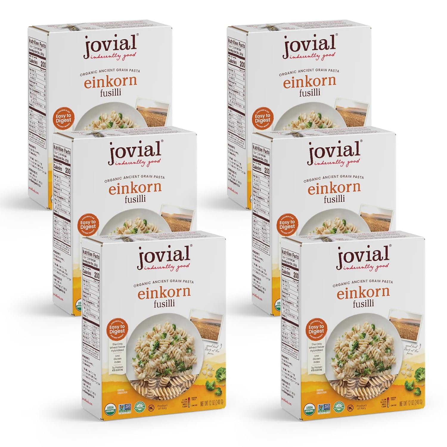 Jovial Einkorn Organic Whole Grain Fusilli - Nutritious Pasta