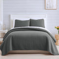 Oversized Quilted King Bedspread Slate Grey - Soft Microfiber