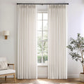 Natural Memory Trained Pinch Pleated Curtains - Linen Blend Privacy