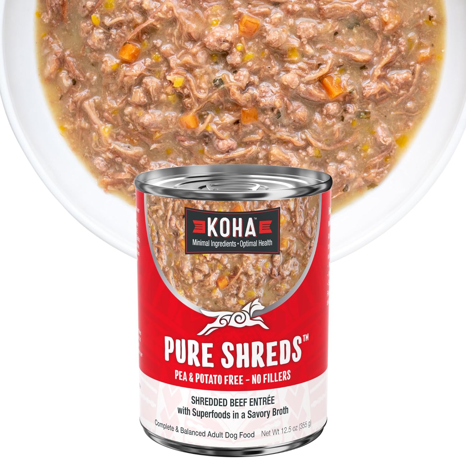 KOHA Pure Shreds Beef Entree for Dogs - High Protein Meal