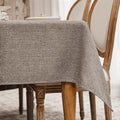 Faux Linen Table Cloth 57x85 Inches Waterproof Taupe Gray