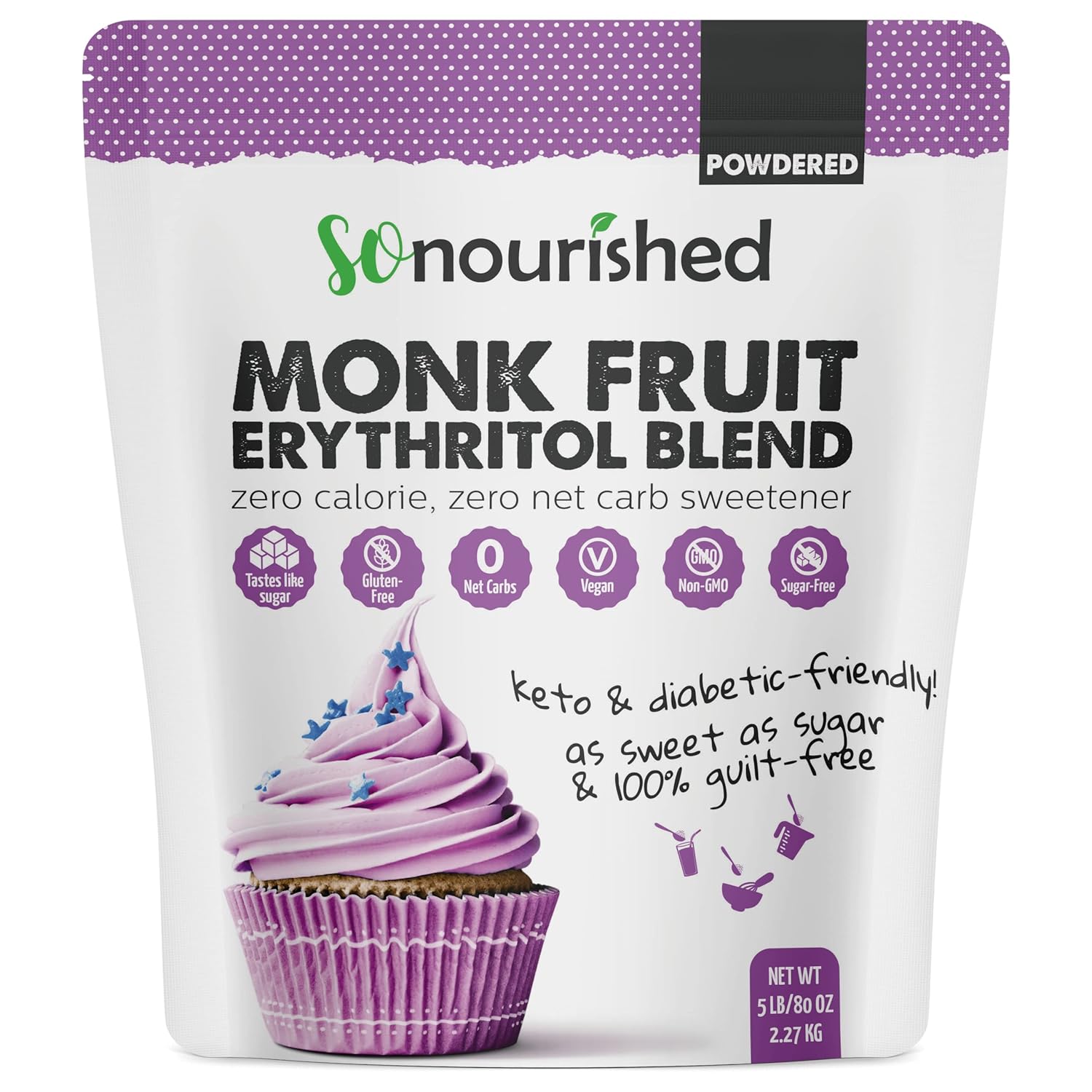 So Nourished Powdered Monk Fruit Sweetener for Keto Dieters