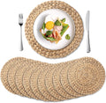 Round Woven Placemats 10 Pack (13.8 in) - Natural Water Hyacinth