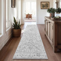 Runner Rug 2x12 Long Hallway Runner Rug Thin Vintage Washable - Grey