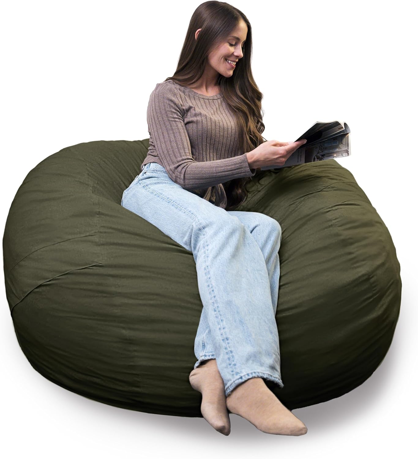 Big Joe Fuf 5Ft Oversized Foam Bean Bag Chair for All Ages