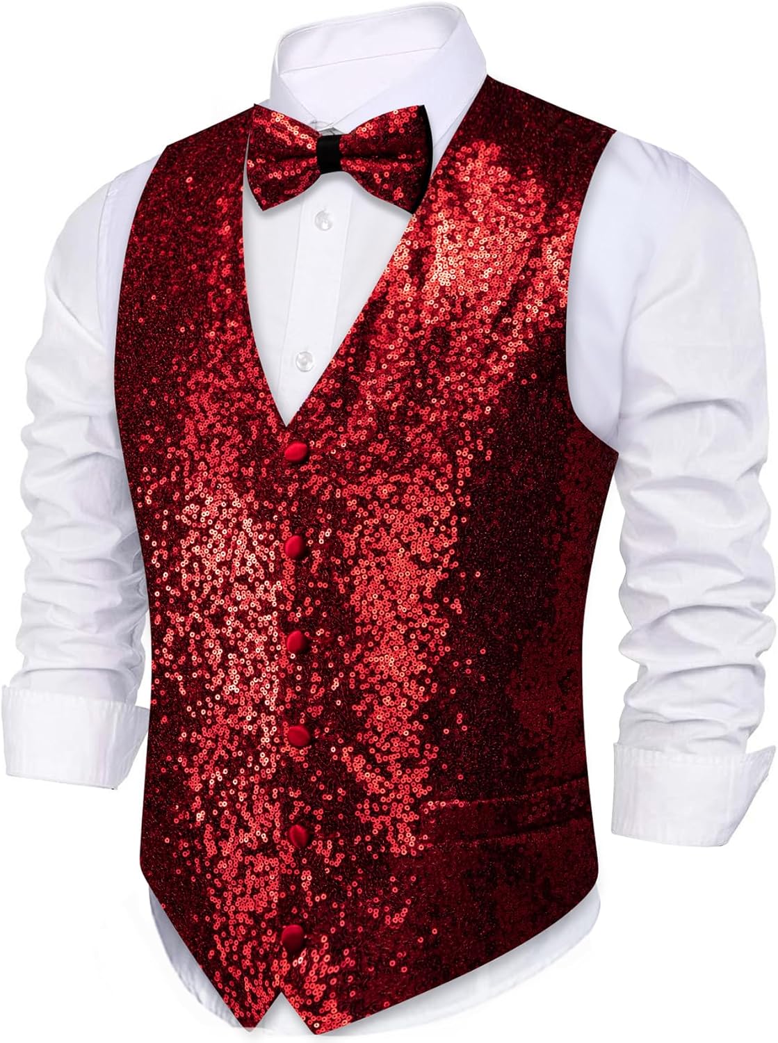 Stylish Mens Sequins Vest Set for Formal and Leisure Events