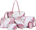 2E-youth Designer Purses and Handbags Set - Floral 6pc Tote