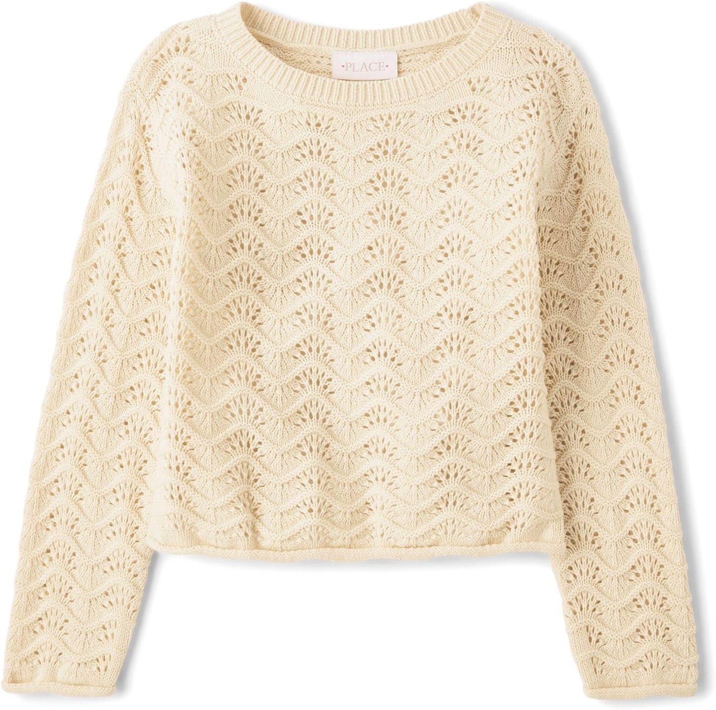 The Children's Place Girls' Long Sleeve Crew Neck Pullover Sweater