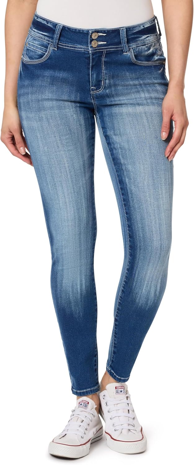 WallFlower Women's Ultra Skinny Mid-Rise Jeans for Every Body