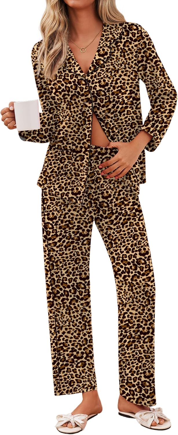 Ekouaer Pajamas for Women Set - Cozy Button Down Sleepwear