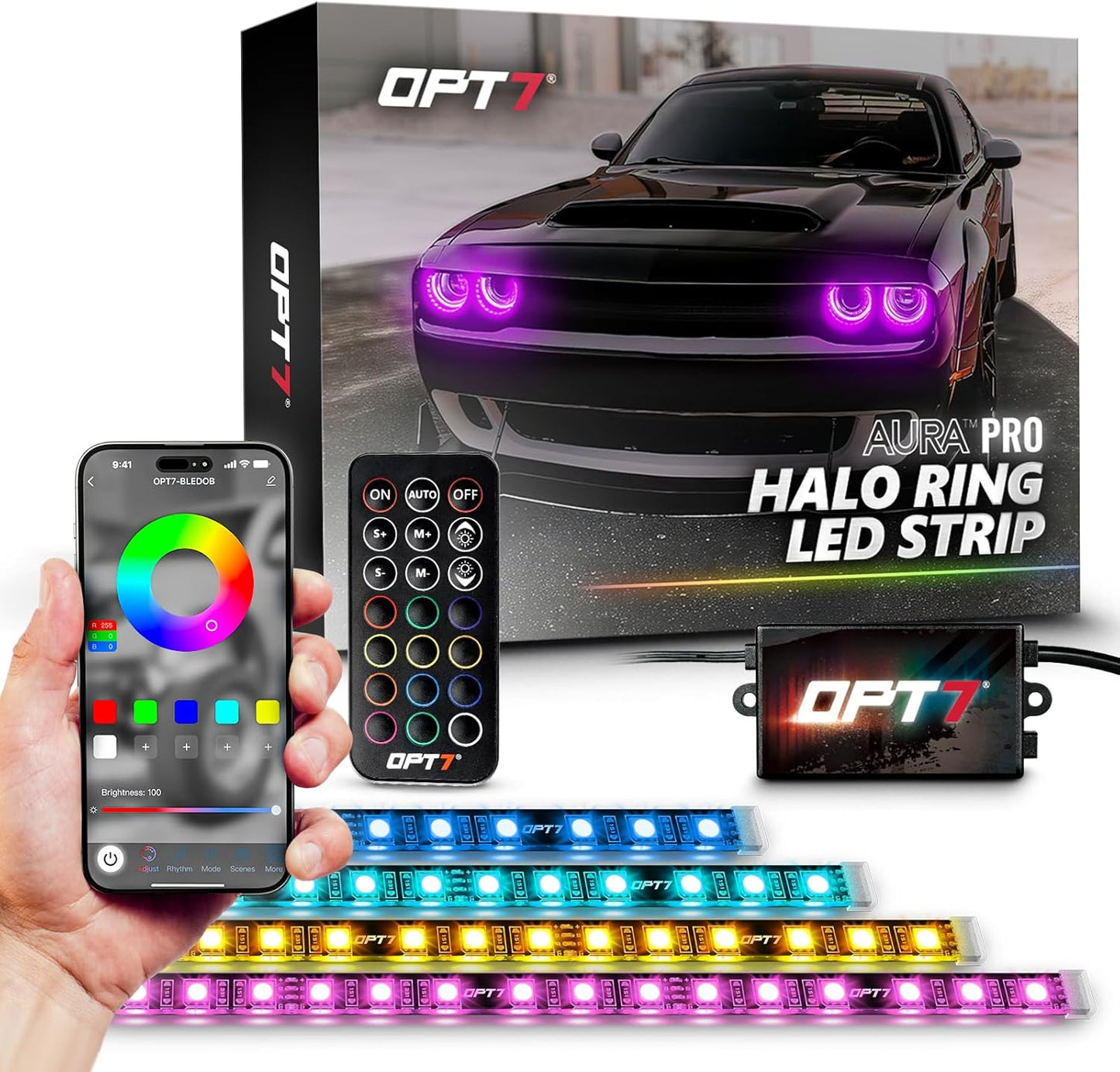 OPT7 Aura Pro Halo Lights for 2008-2023 Dodge Challenger