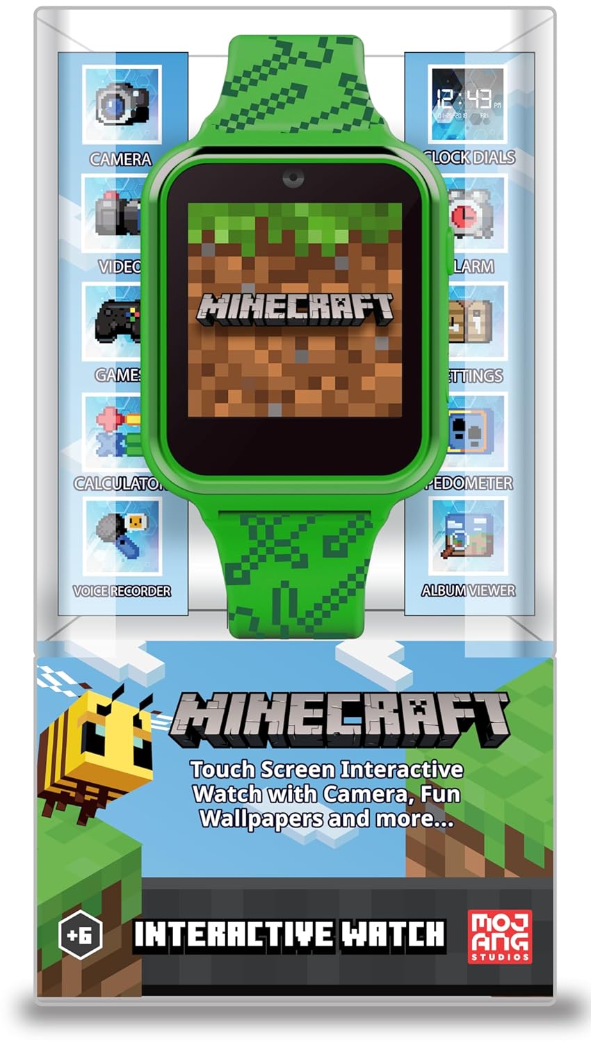 Accutime Minecraft Smart Watch - Fun Learning & Features!