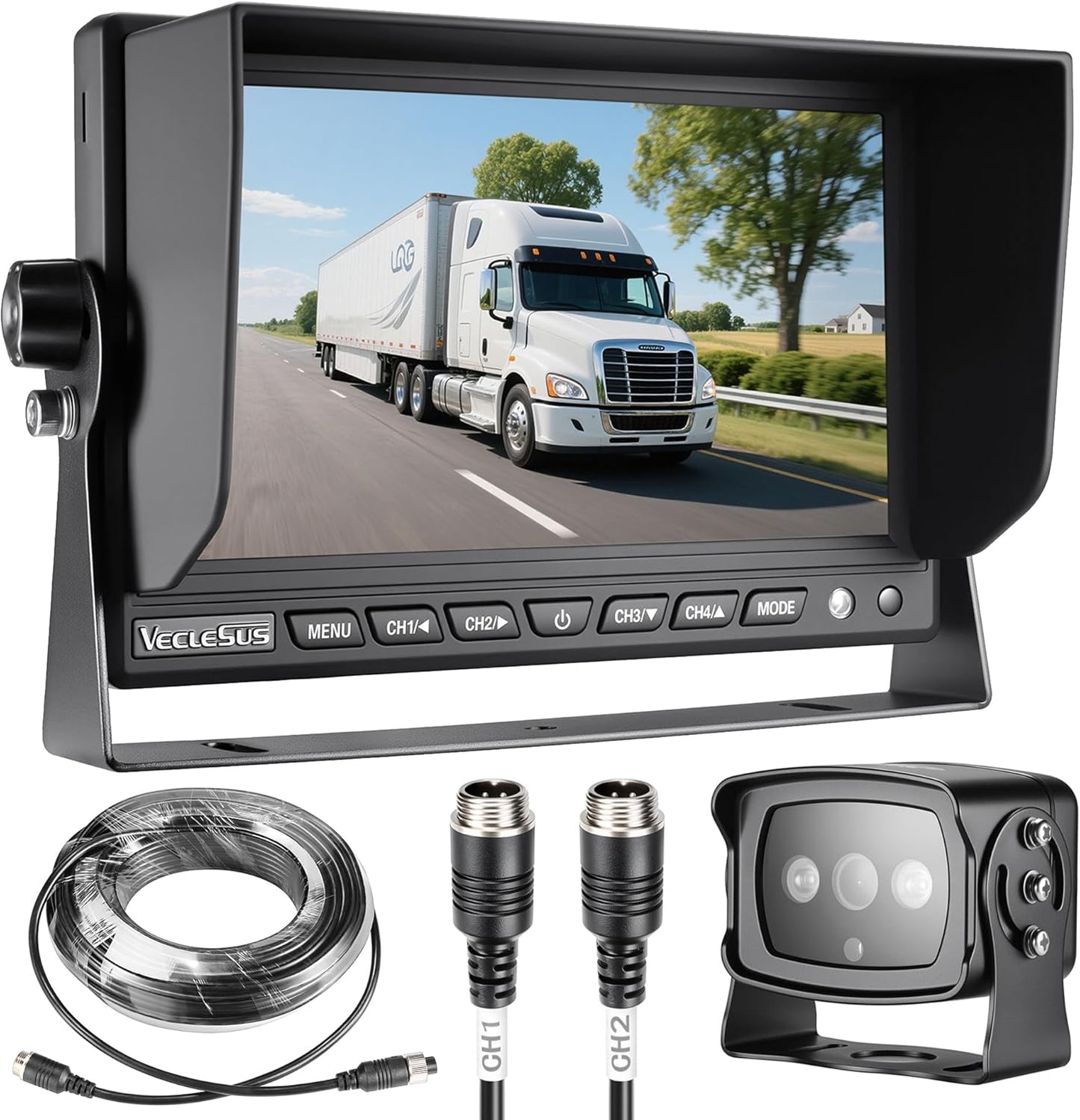 Backup Camera for Trucks with 7in HD Monitor and Night Vision