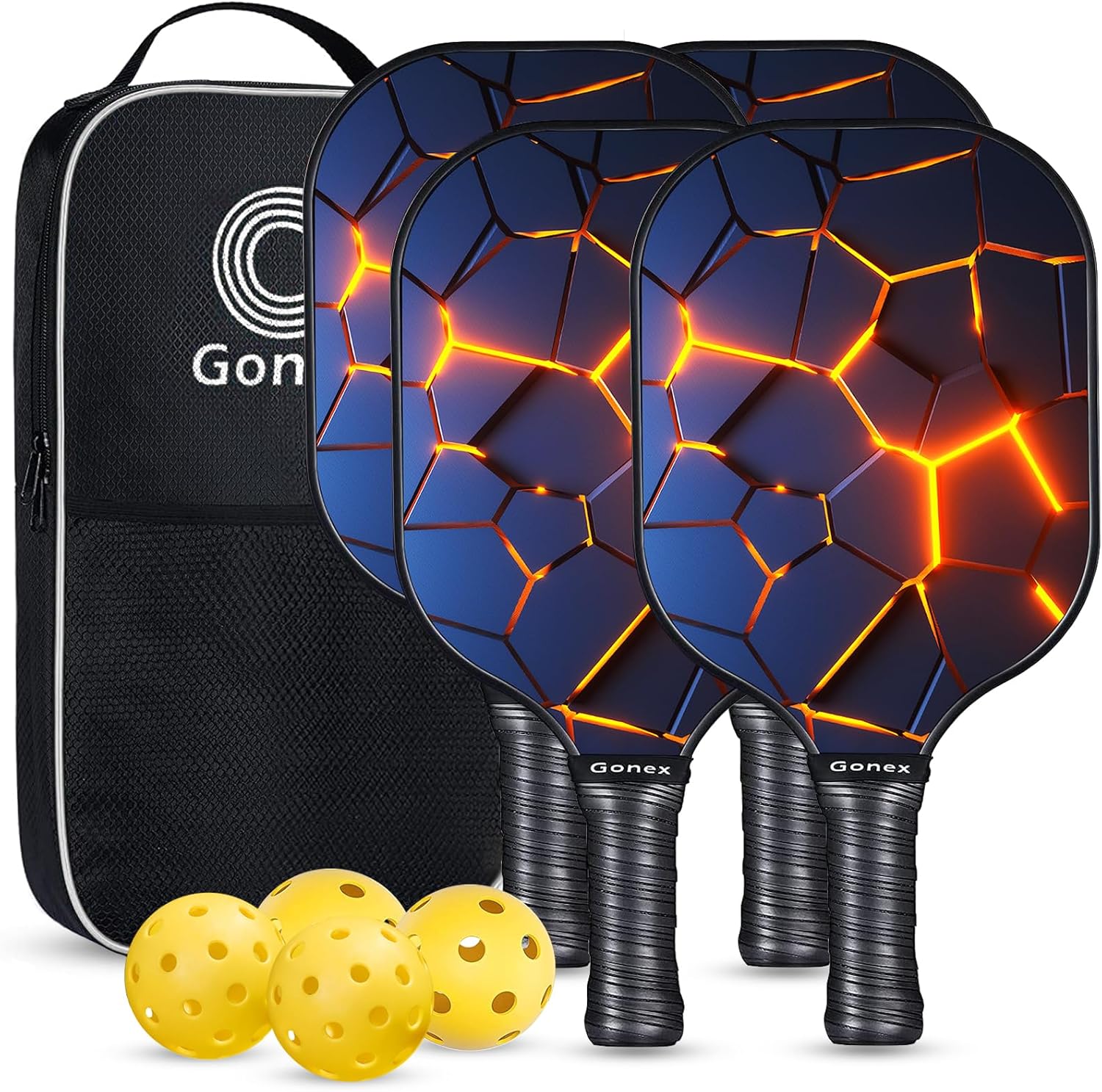 Gonex Pickleball Paddles Set with Comfort Grip and Carry Bag