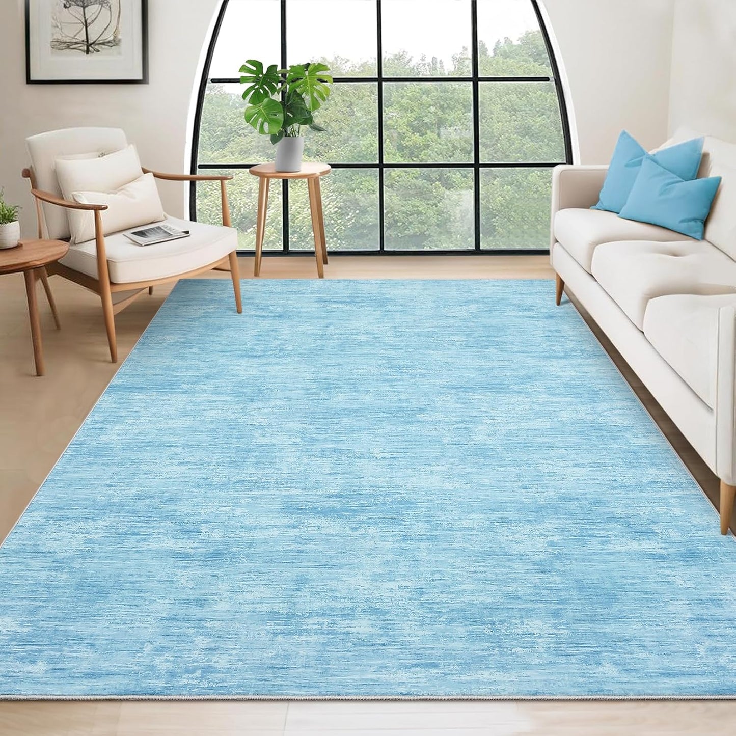 RUGSREAL 9x12 Washable Area Rug for Living Room and Bedroom