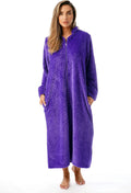 Just Love Plush Zipper Lounger Solid Robe - Cozy Zip-Up Lounger