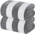 White Classic Oversized Cabana Stripe Beach Towels 35x70 - Luxury