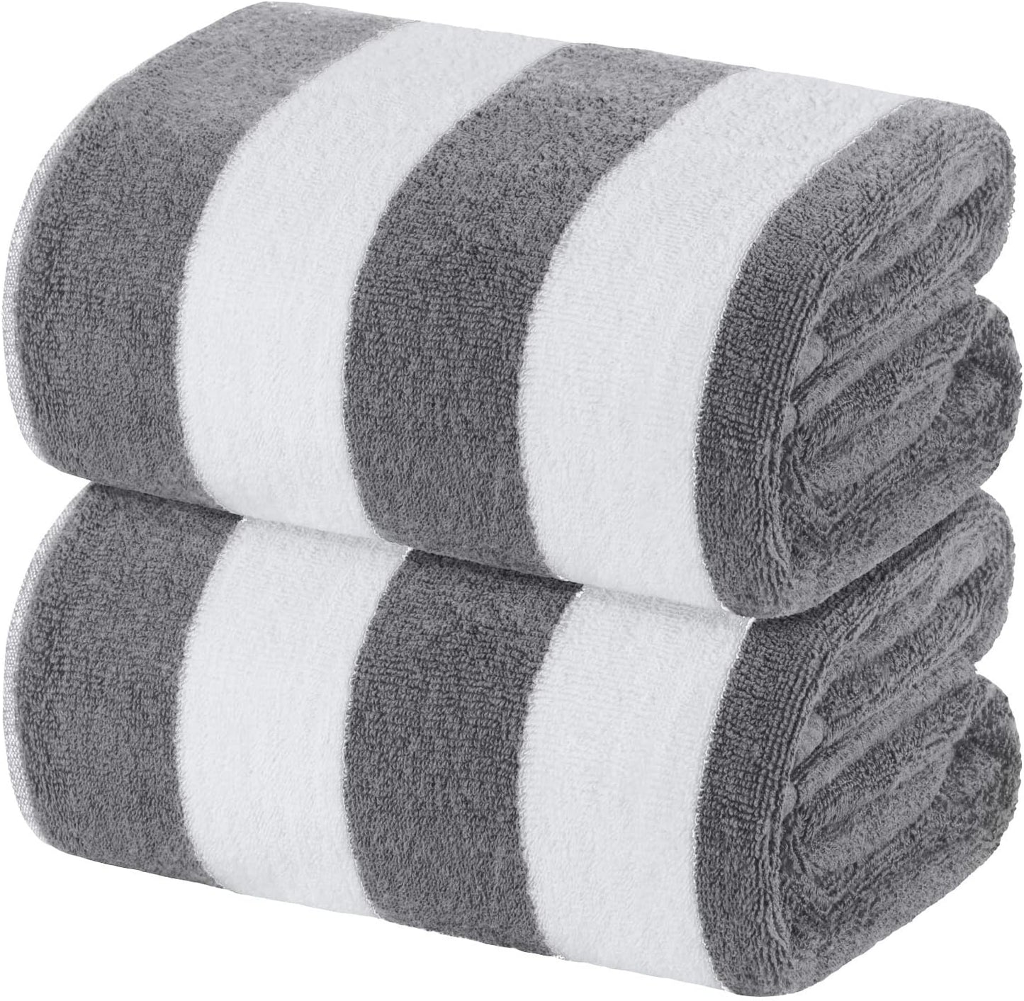Oversized Cabana Stripe Cotton Bath Towels for Ultimate Relaxation