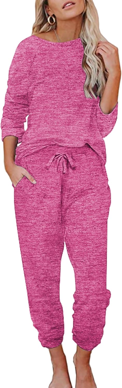 Ekouaer Womens Pajamas Set Long Sleeve Loungewear for Comfort