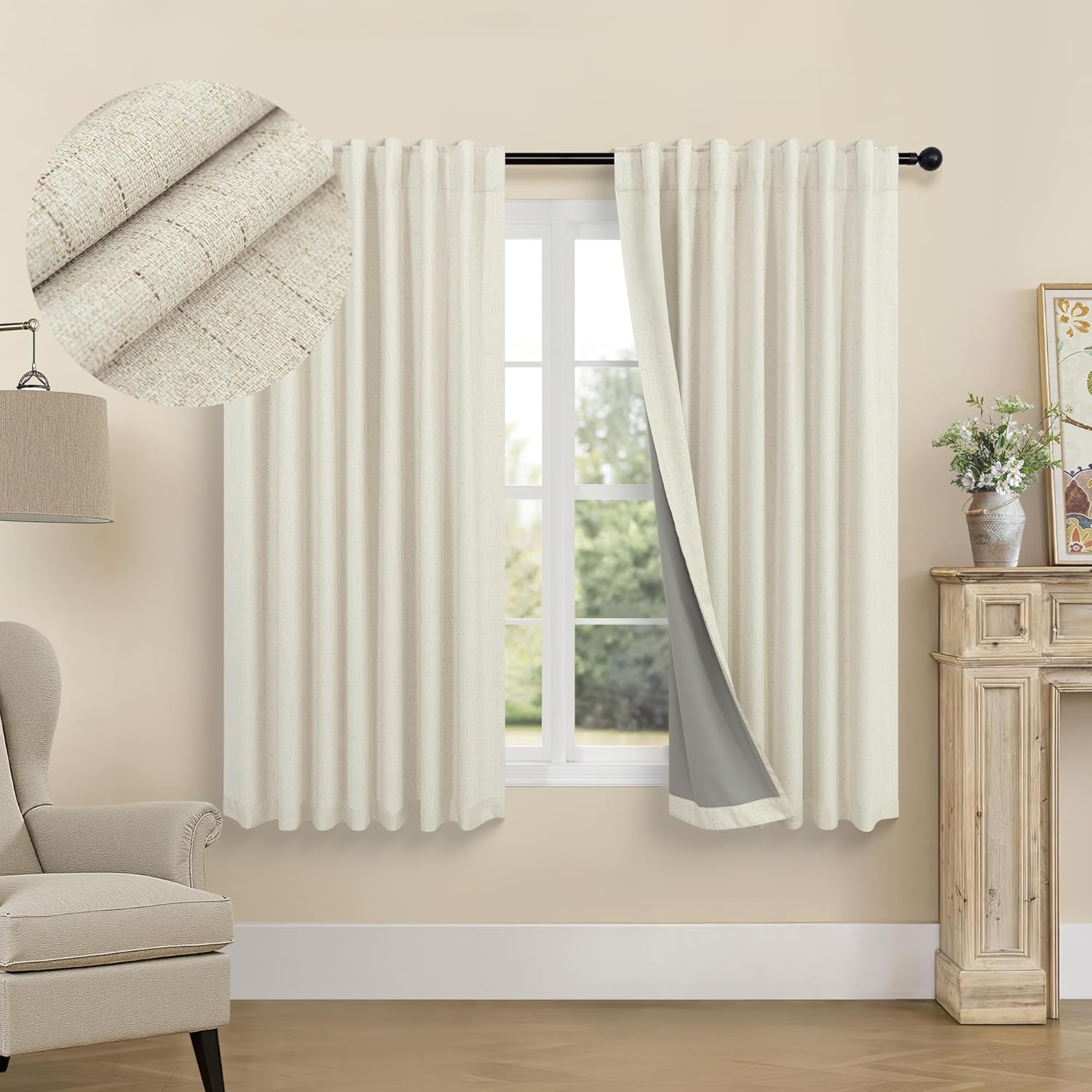 Short Small Blackout Curtains for Bedroom Aesthetic Decor