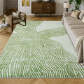 Green Rug for Living Room 57 Modern Abstract Area Rug - Washable Thin