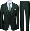 WULFUL Men's Slim Fit 3 Piece Suit - Sharp One Button Blazer Set