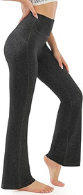 Women's Bootcut Yoga Pants with High Waist and Pockets - Bootleg Fit