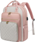 LOVEVOOK Laptop Backpack D-Pink-Grey 15.6in - Organized 26L Daypack