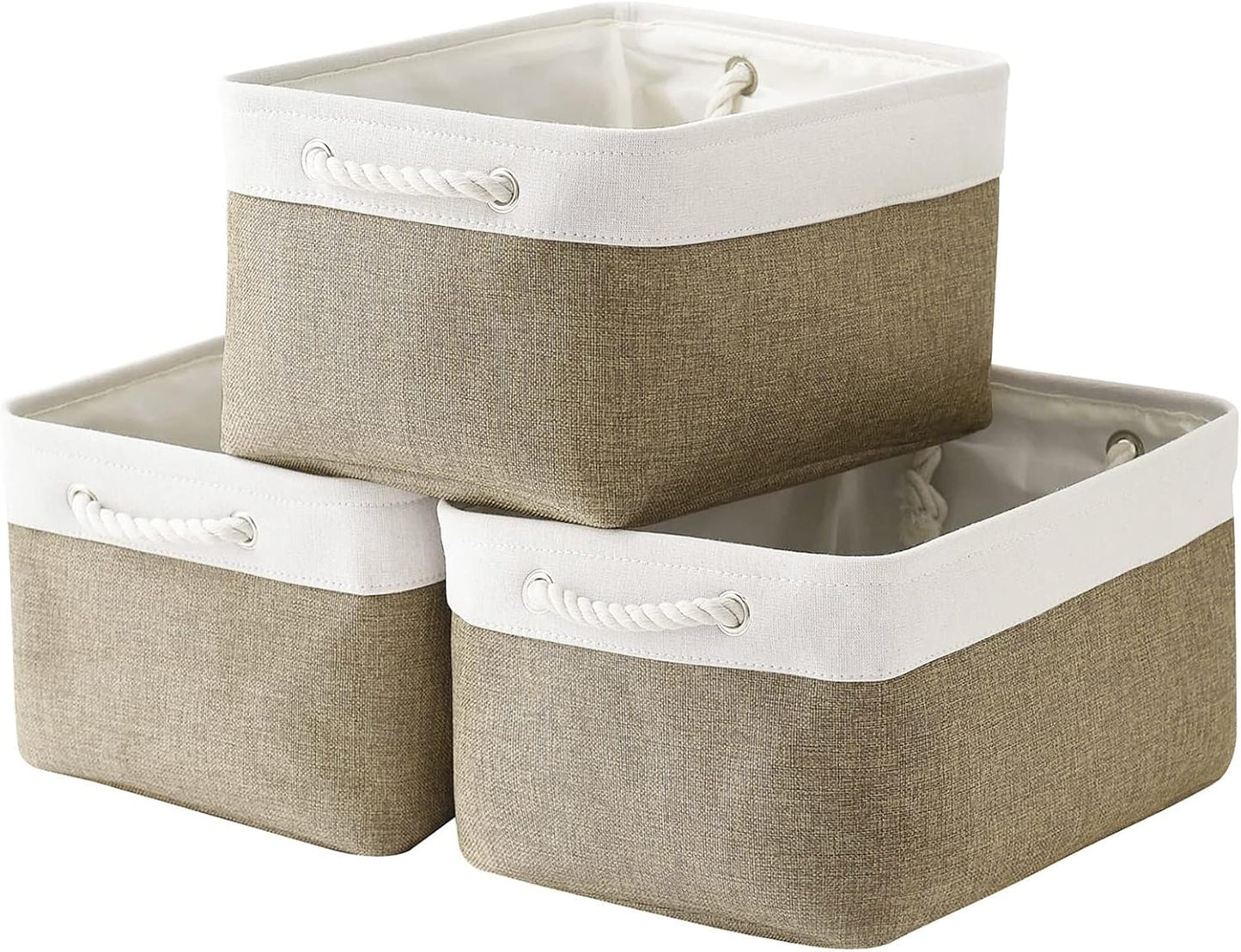 TheWarmHome Storage Basket - Large 3 Pack Collapsible Bins