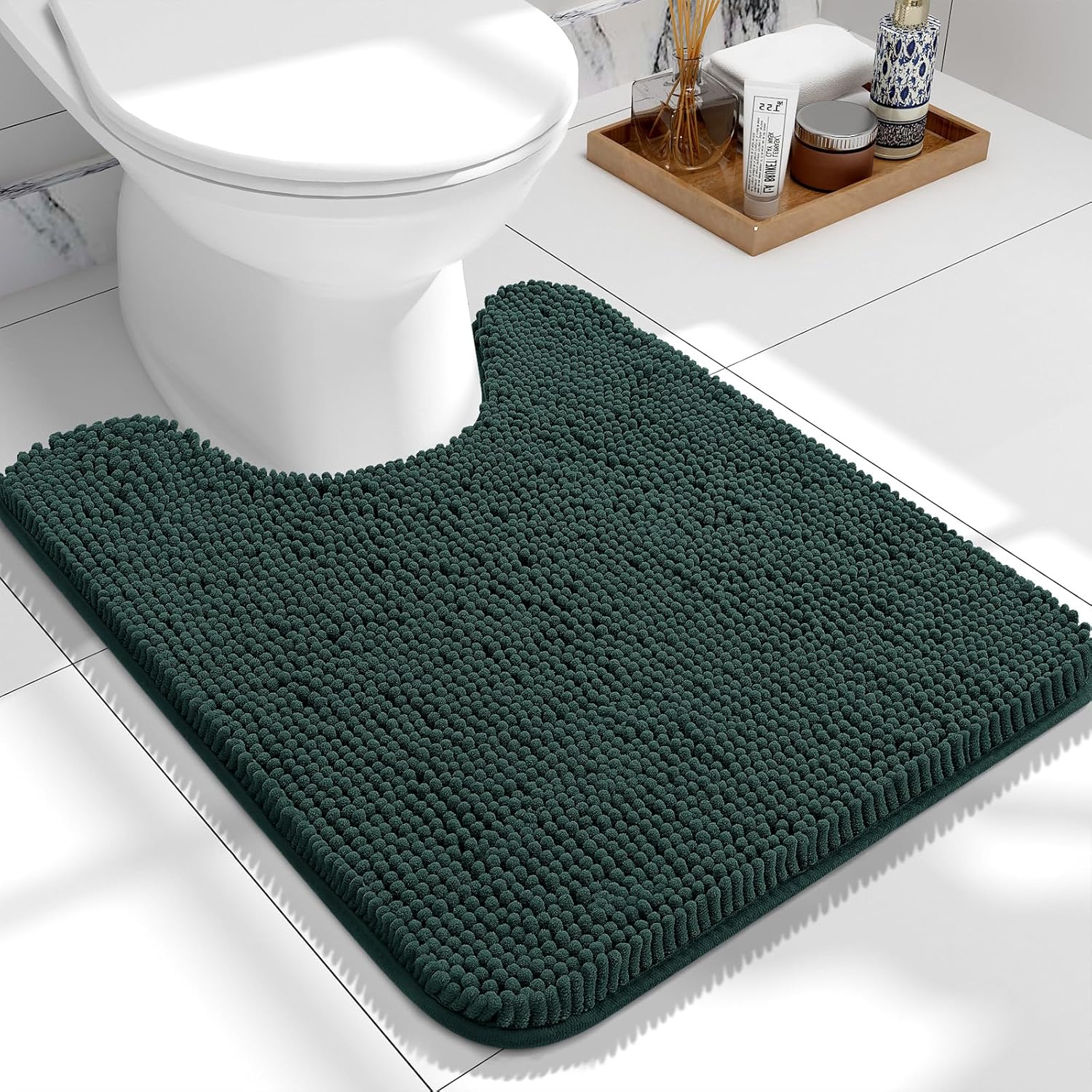 OLANLY Toilet Rugs U-Shaped 24x20 for Ultimate Comfort