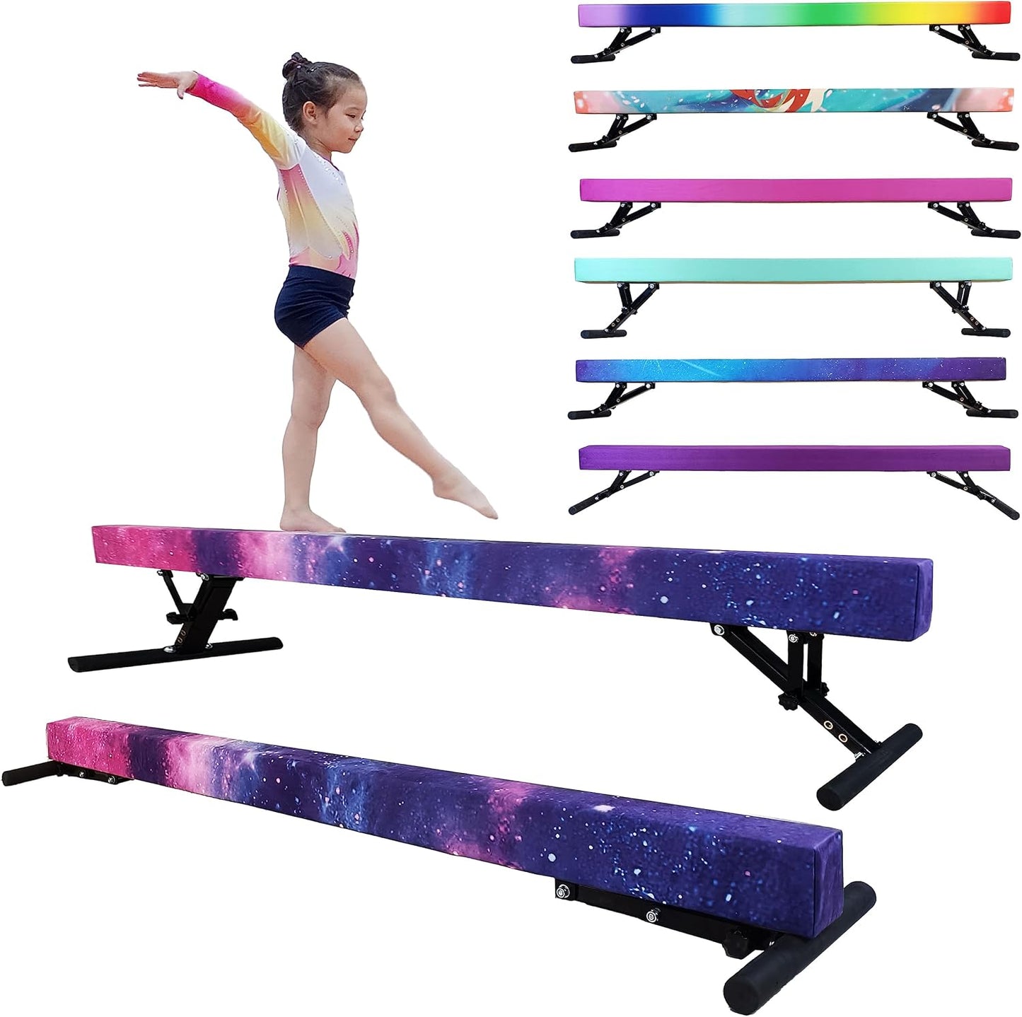 Adjustable Balance Beam for Kids - 8FT Gymnastics Training Beam