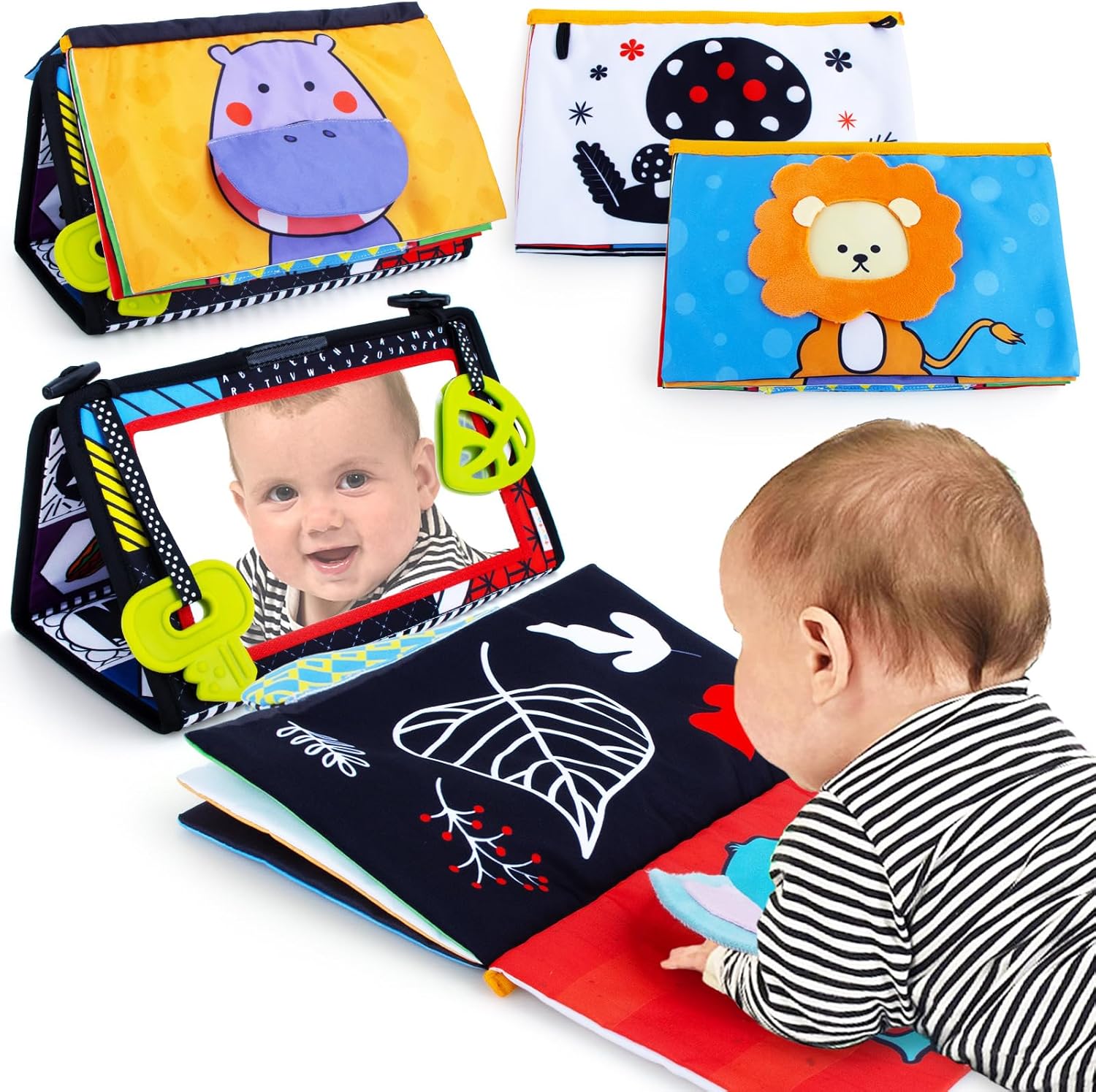 teytoy High Contrast Tummy Time Mirror - Age-Appropriate Brain Development Toy