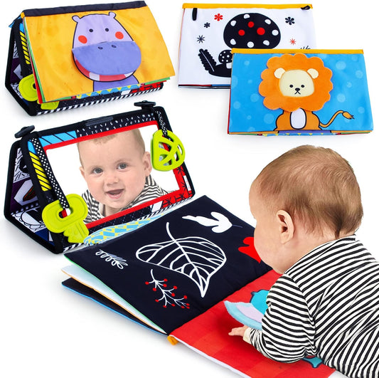 teytoy High Contrast Tummy Time Mirror - Age-Appropriate Brain Development Toy