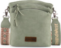 Large Multi Zip Crossbody Bag for Women - Comfortable Guitar Strap