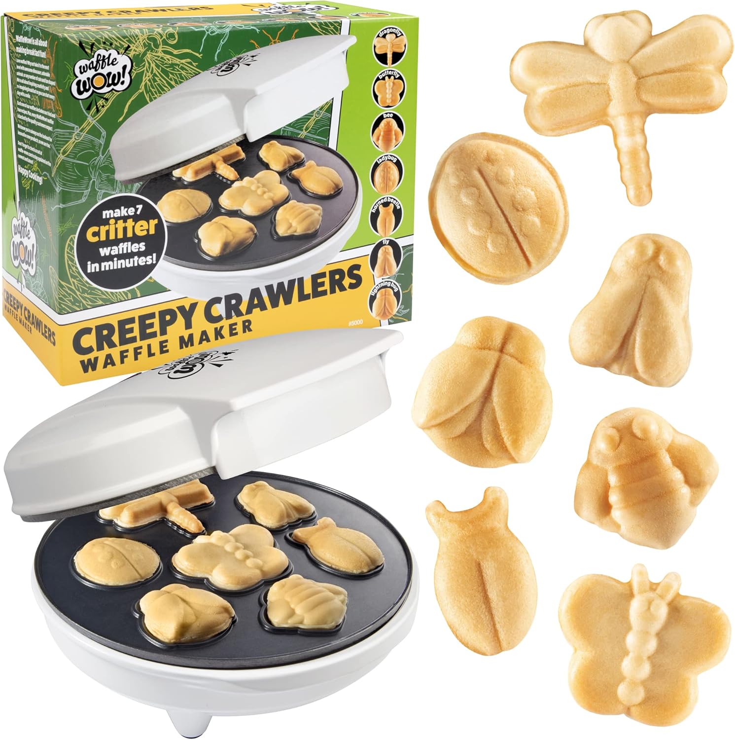 Insect Shape Fun Waffle Maker - 7 Bug Pancakes!