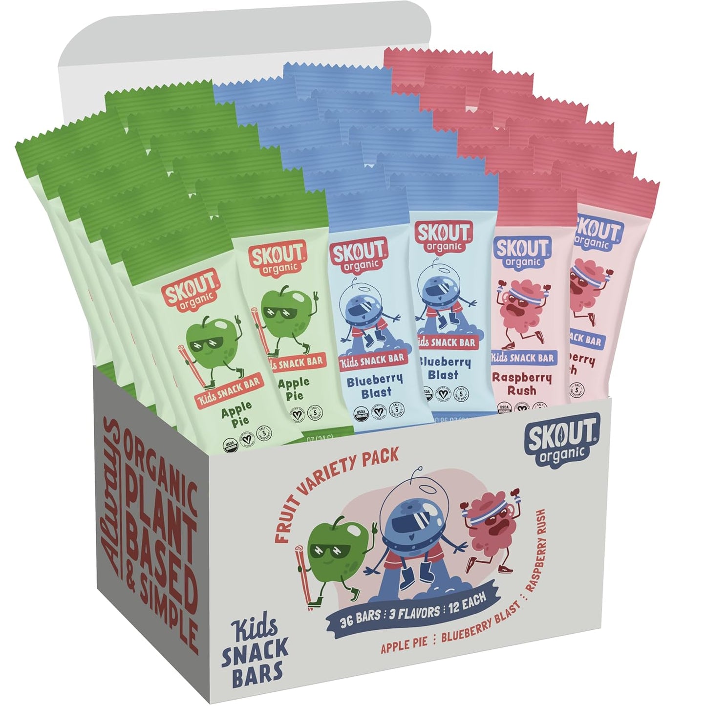 Skout Organic Real Food Bars for Kids - Healthy Snack Variety