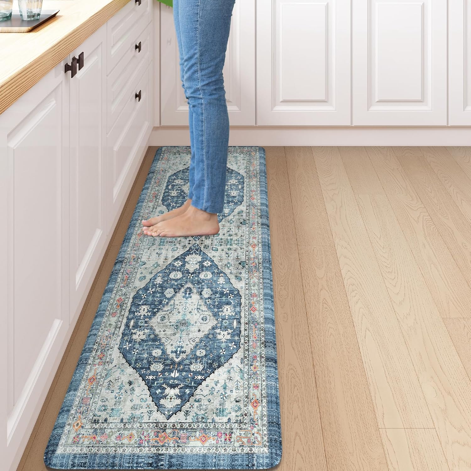 Collive Boho Kitchen Floor Mats for Comfort and Style