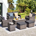 Outdoor Patio Furniture Set with Swivel Chairs and Loveseat