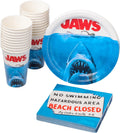 Silver Buffalo Jaws 60 Pack Partyware Disposable Plates, Cups, Napkins
