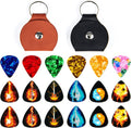Guitar Picks Celluloid 22 Pc Set with 2 Pick Holders - Versatile Tone