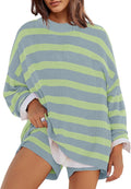 Panadila Womens Striped Sweater Set Oversized Lounge Set (Style W375)